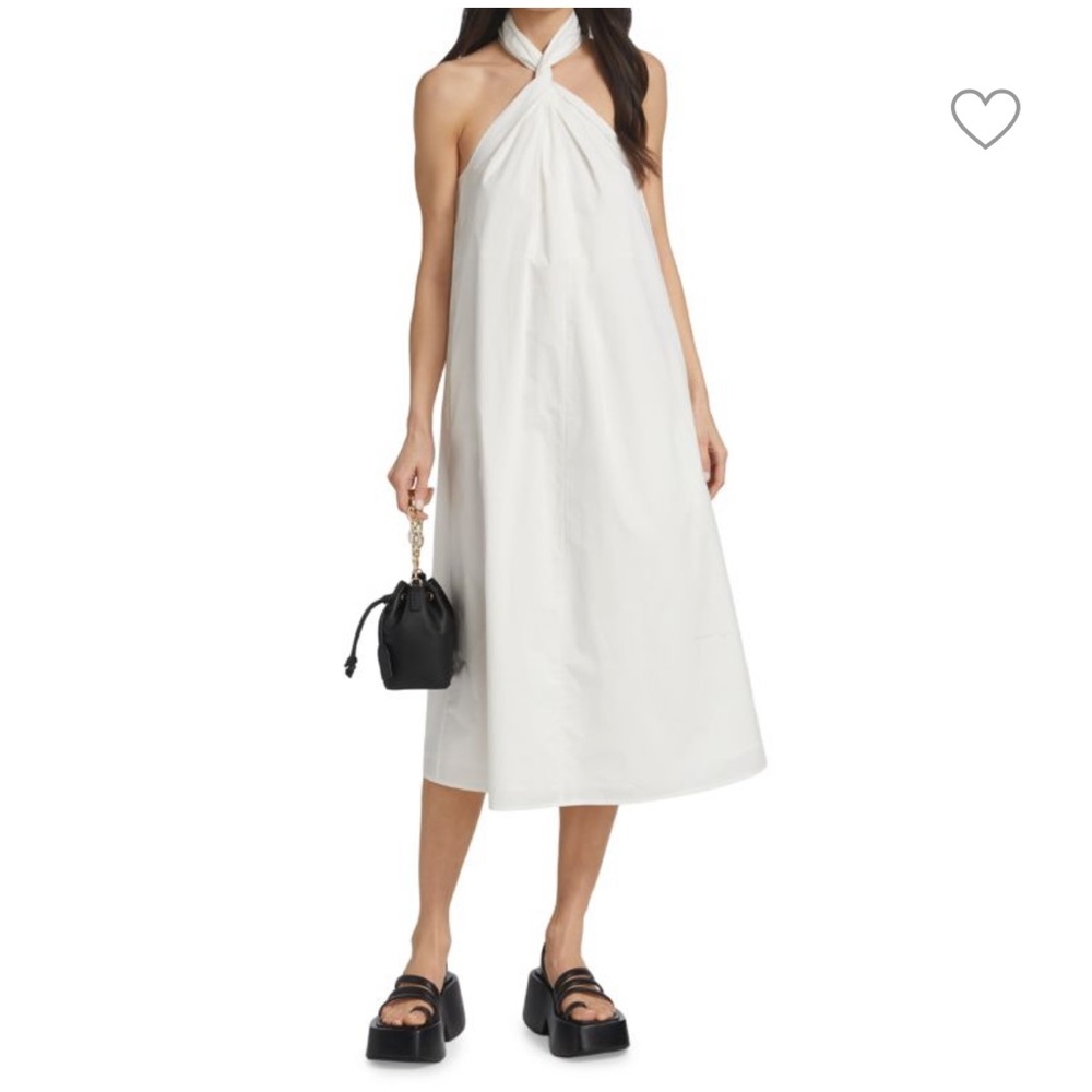 ANINE BING White Cosette Cotton Halter Dress - Small